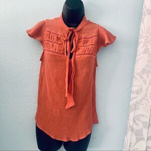 OLM Coral Cross Stitch Top. Size  medium.